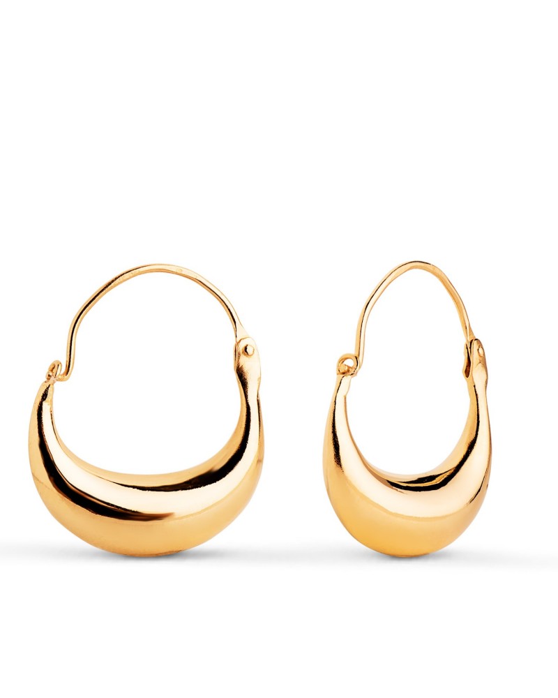 Pendientes aros oro 18k amarillo morcilla huecos 21x17mm