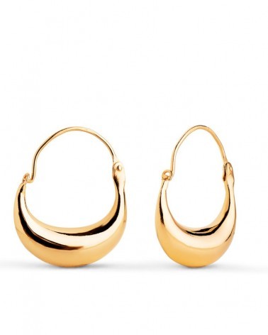 Pendientes aros oro 18k amarillo morcilla huecos 21x17mm
