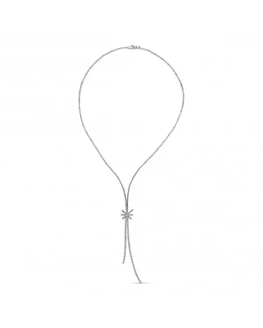 Gargantilla oro blanco 18k estrella circonitas colgante