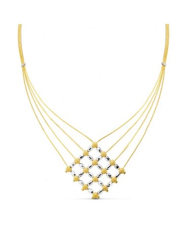 Gargantilla oro 18k bicolor diseño geométrico 44cm