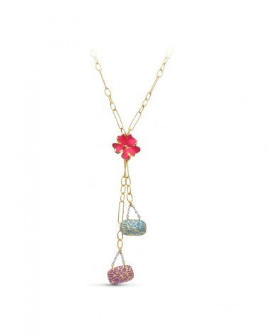 Gargantilla oro 18k motivos esmalte colores