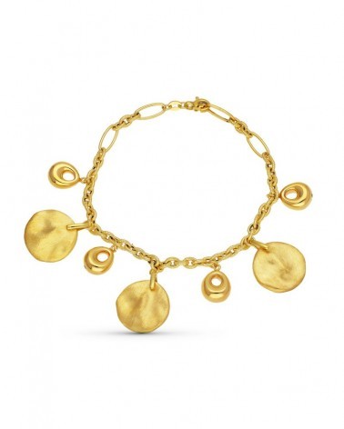 Pulsera oro 18k colgantes redondos peso aproximado 14,3g