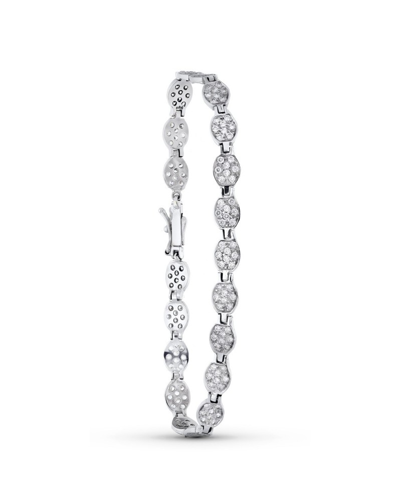 Pulsera oro blanco 18k circonitas engarzadas
