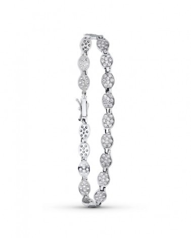 Pulsera oro blanco 18k circonitas engarzadas