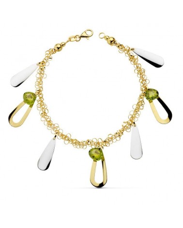 Pulsera oro 18k bicolor fetiches peso 10,6 gramos