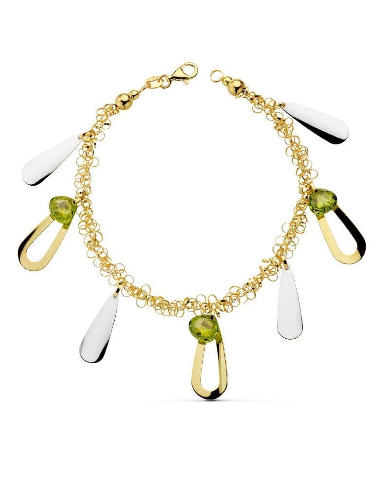 Pulsera oro 18k bicolor fetiches peso 10,6 gramos