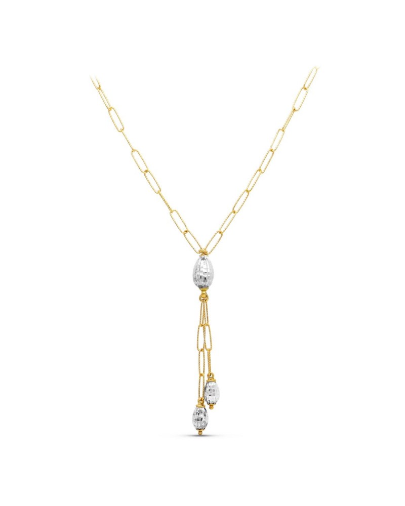 Gargantilla oro 18k bicolor eslabones con borlas