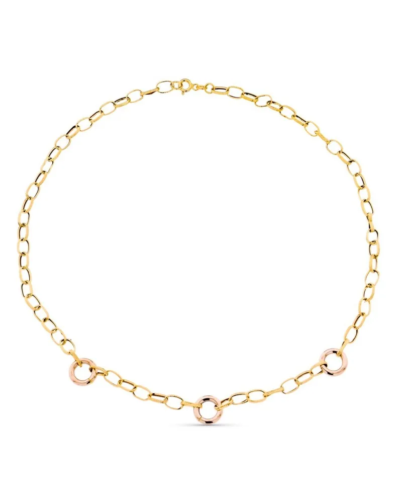 Gargantilla oro 18k bicolor eslabones 45cm