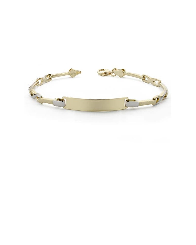 Pulsera esclava oro 18k bicolor mujer 18 cm
