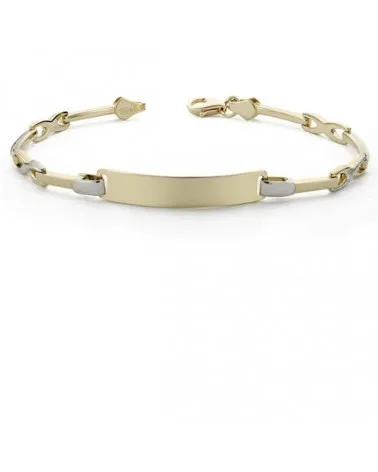 Pulsera esclava oro 18k bicolor mujer 18 cm
