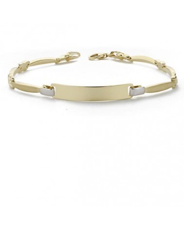 Pulsera esclava oro 18k bicolor 18cm