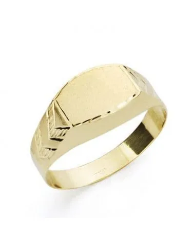Sello oro 18k amarillo grabado zona 9x6 mm
