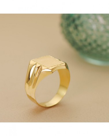 Sello oro 18k amarillo rectangular grabable 12x10mm