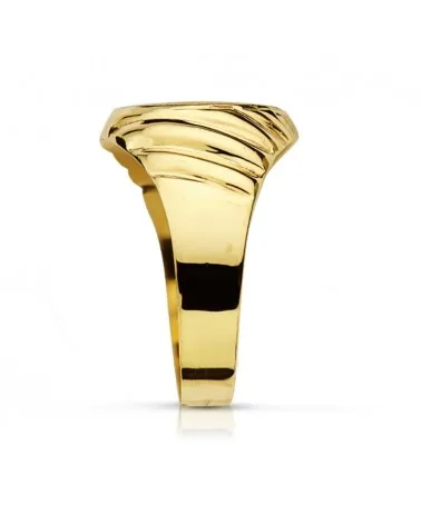 Sello oro 18k tallado oval grabado 13x11mm