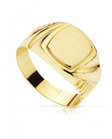 Sello oro 18k amarillo cadete grabado 8x7mm