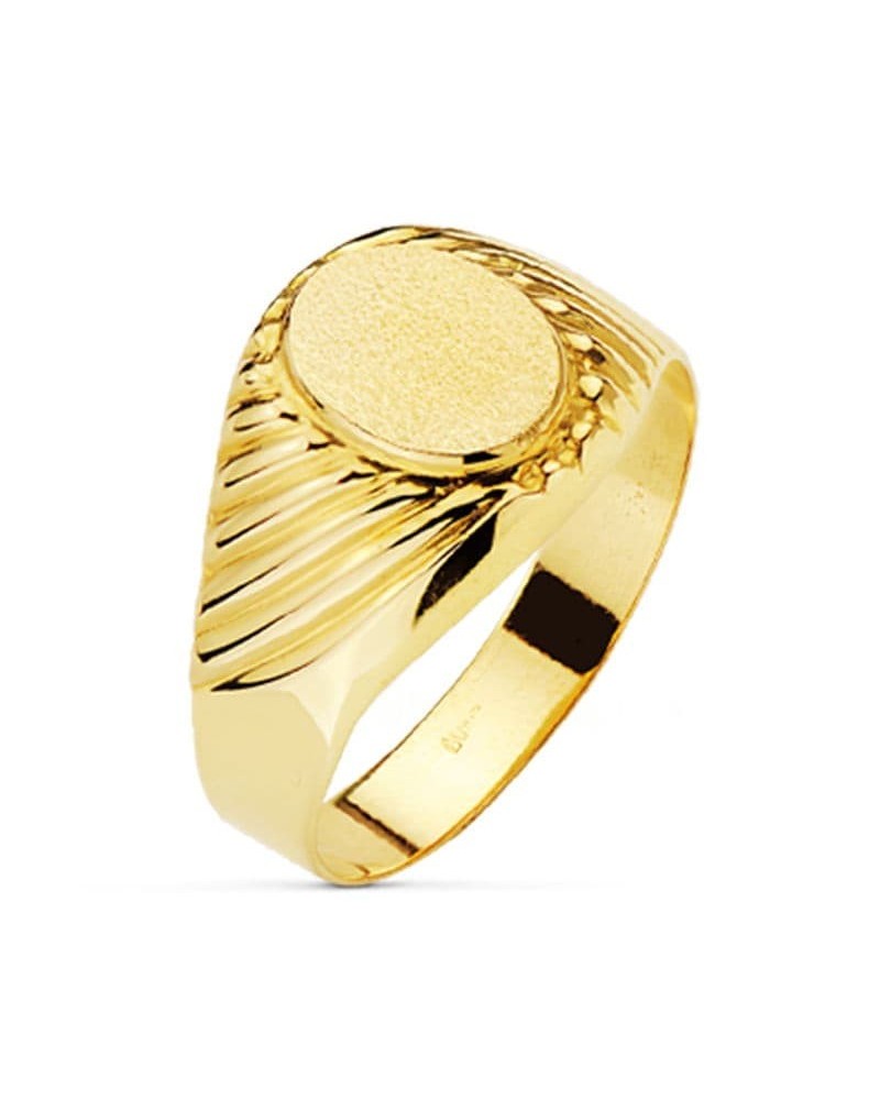 Sello oro 18k tallado oval zona grabado 10x7,5mm