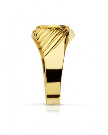 Sello oro 18k tallado oval zona grabado 10x7,5mm