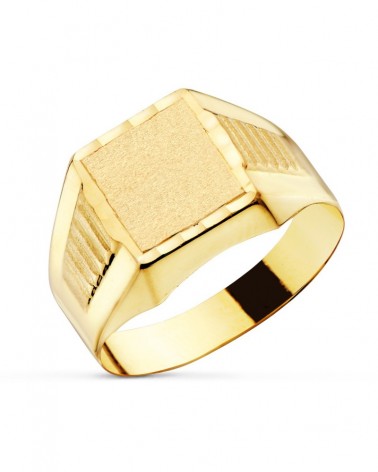 Sello oro 18k amarillo cadete superficie grabado 7x7mm