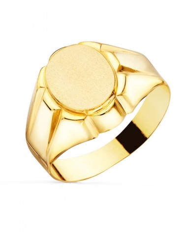 Sello oro amarillo 18k oval caballero zona grabado 11x9mm