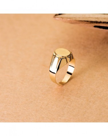 Sello oro amarillo 18k oval caballero zona grabado 11x9mm