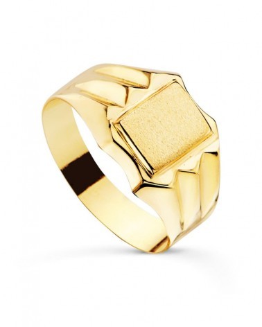 Sello oro 18k amarillo niño grabado 7,5x5,5mm