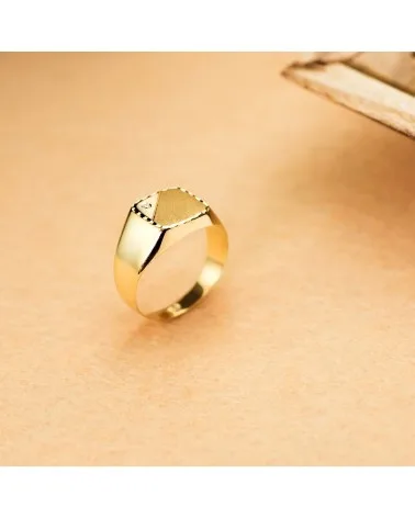 Sello oro 18k amarillo circonita caballero 12x11mm