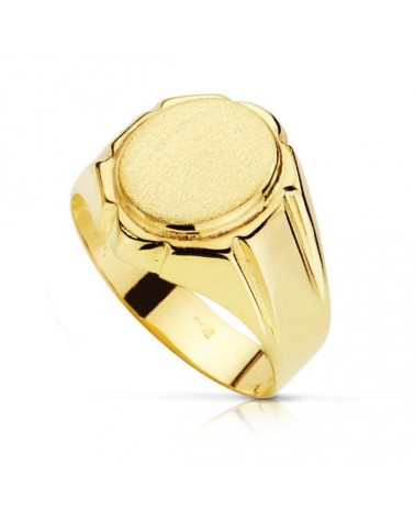 Sello oro 18k amarillo oval tallado 12x10,5mm