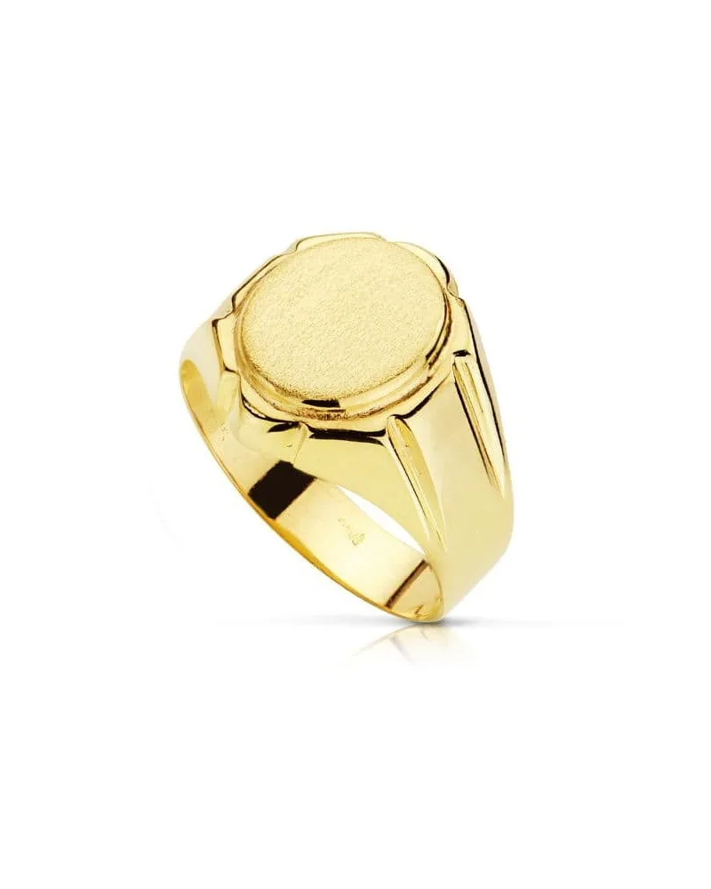 Sello oro 18k amarillo oval tallado 12x10,5mm