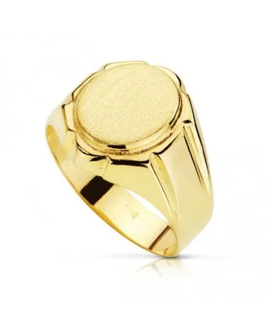 Sello oro 18k amarillo oval tallado 12x10,5mm