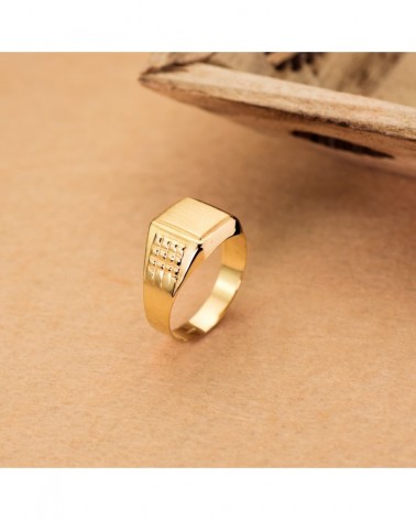Sello oro amarillo 18k cuadrado grabado lateral 10x9mm