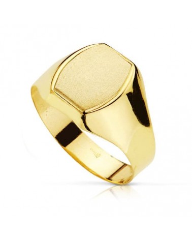 Sello oro 18k hombre cabeza tonel grabado 10x9mm