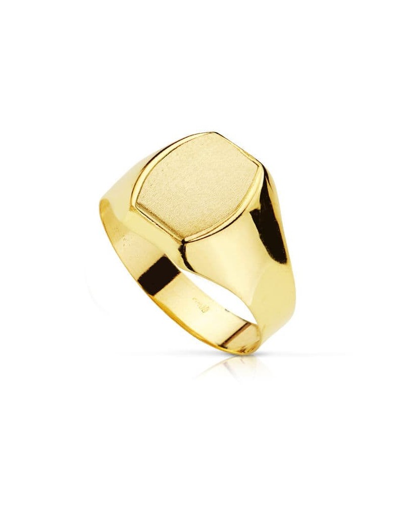 Sello oro 18k hombre cabeza tonel grabado 10x9mm