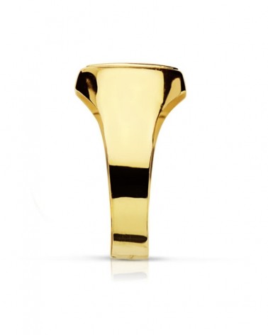 Sello oro 18k hombre cabeza tonel grabado 10x9mm