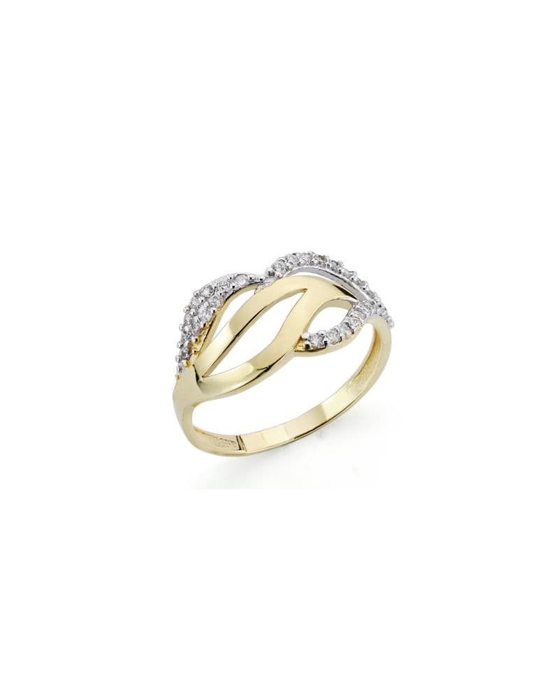 Sortija oro 18k bicolor circonitas infinito 10mm