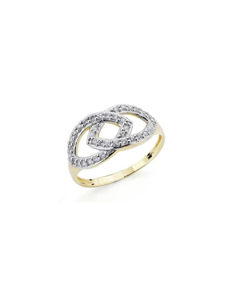 Sortija oro 18k bicolor circonitas 9,5mm