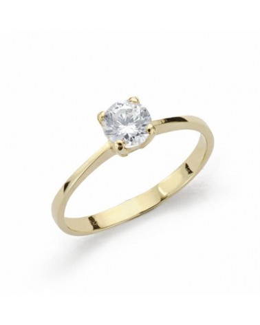 Anillo solitario oro 18k circonita 4,5 mm