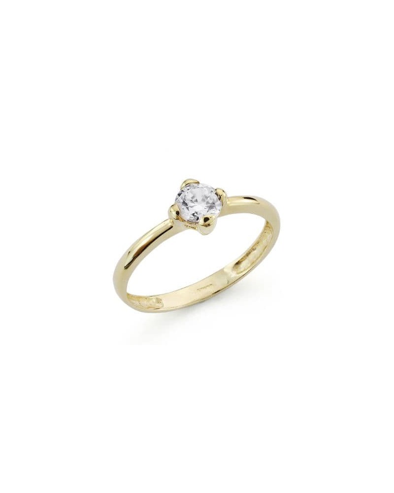 Anillo solitario oro 18k circonita 5mm
