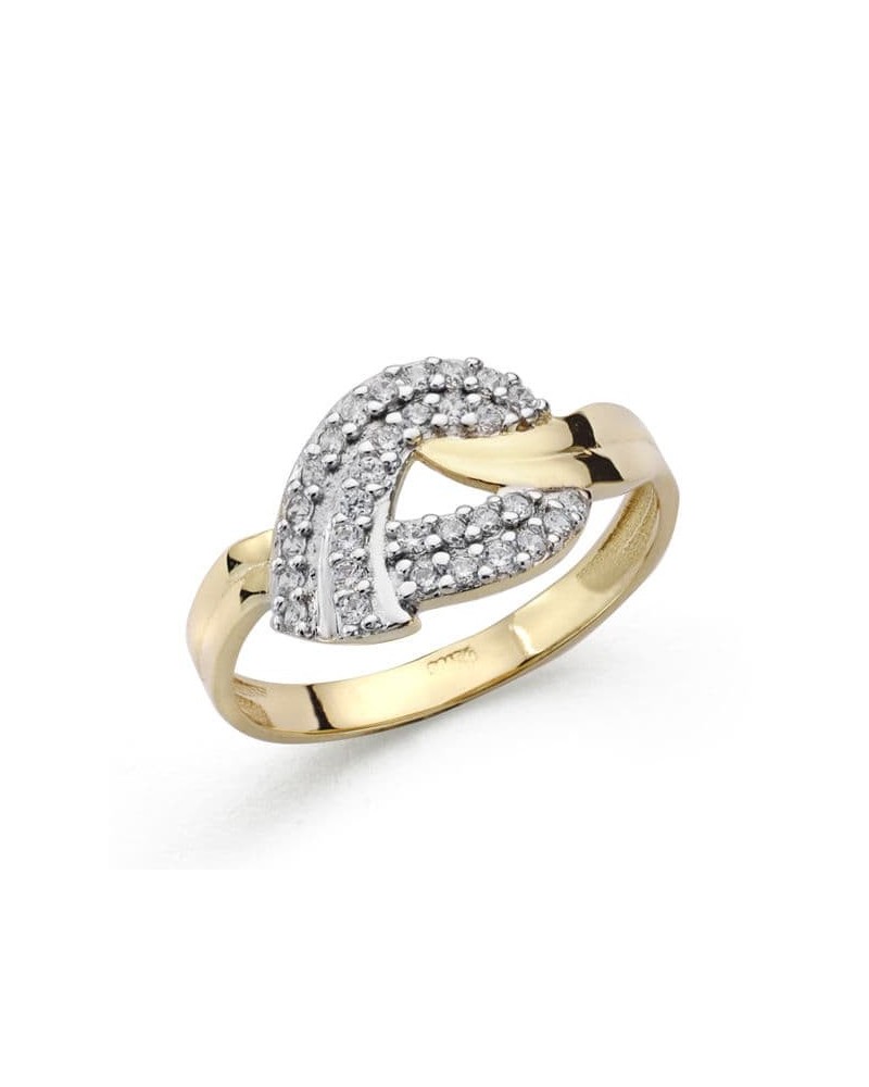 Sortija oro 18k bicolor circonitas 10mm
