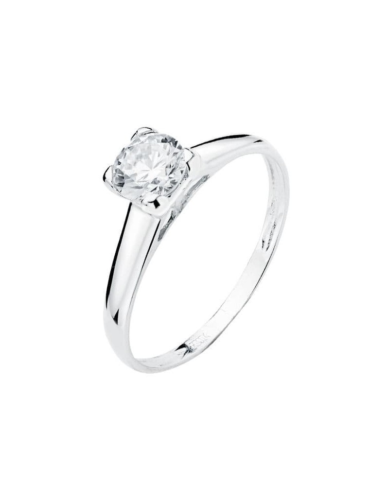 Solitario oro blanco 18k circonita 6mm