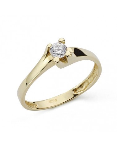 Anillo solitario oro 18k circonita 5mm