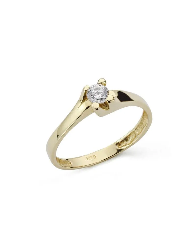 Anillo solitario oro 18k circonita 5mm