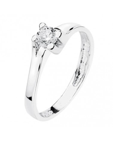 Solitario oro blanco 18k circonita 5mm