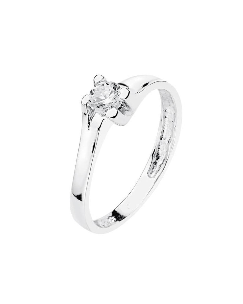 Solitario oro blanco 18k circonita 5mm