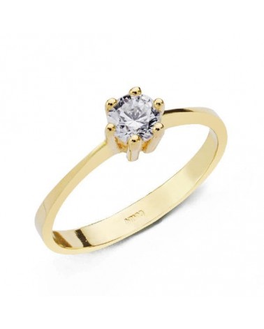 Anillo solitario oro 18k circonita 4,5 mm