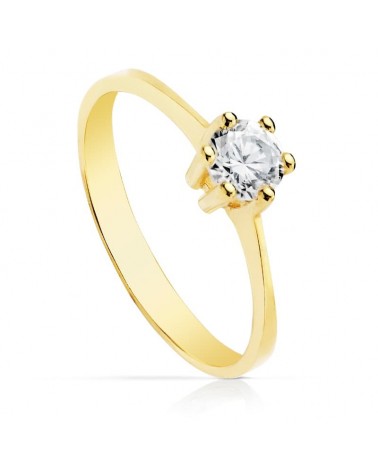 Solitario oro 18k circonita 5mm