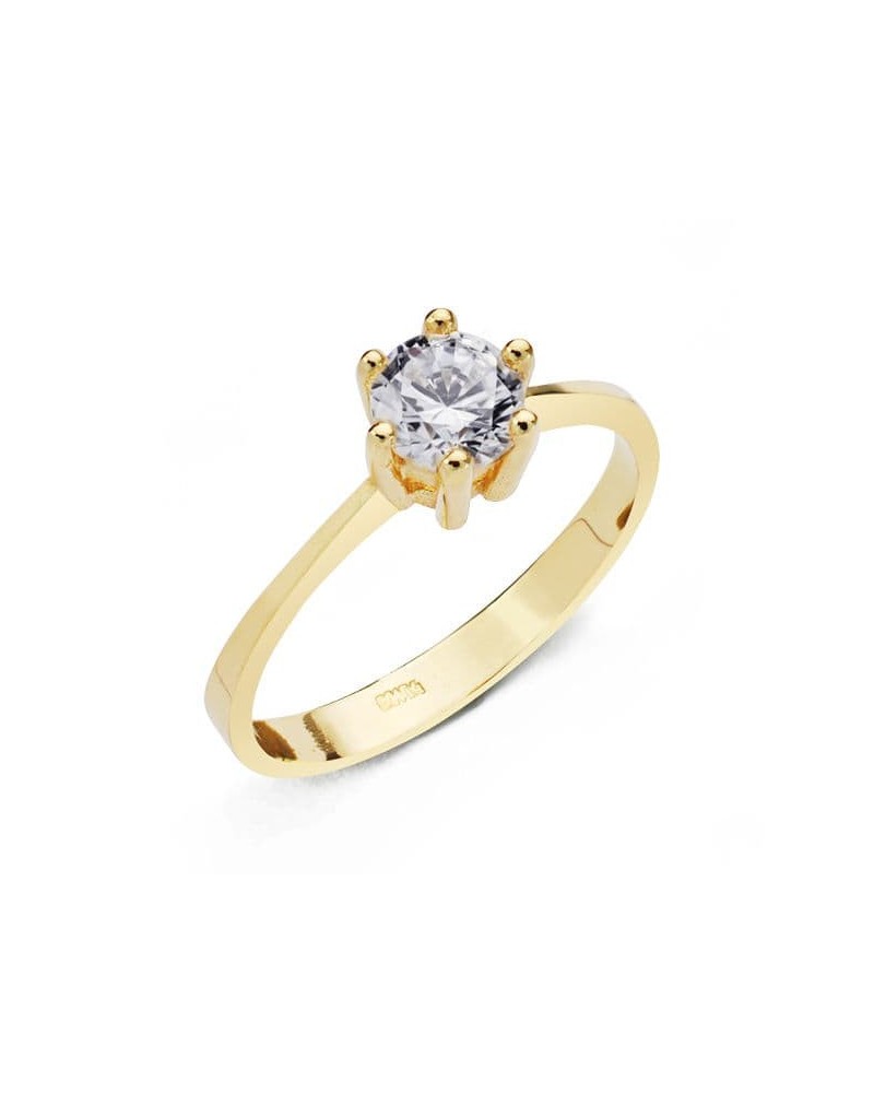 Anillo solitario oro 18k circonita 5,5 mm