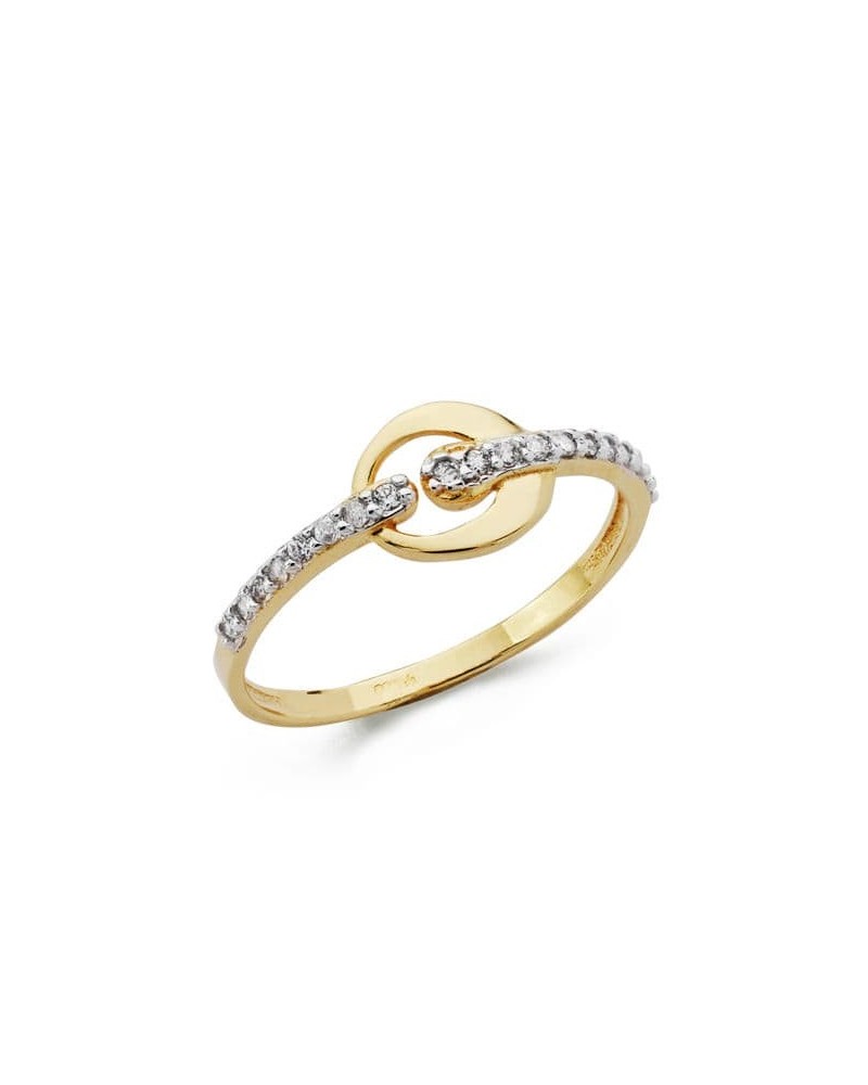 Sortija oro 18k bicolor circonitas nudo infinito 7,5mm