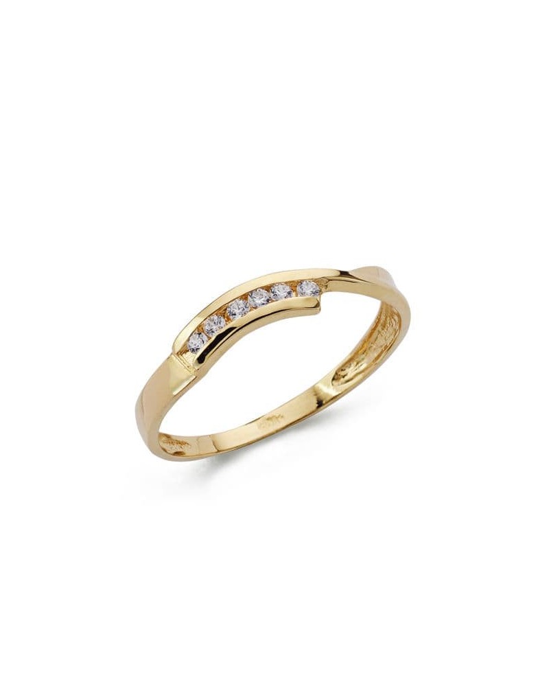 Sortija oro 18k amarillo circonitas 3,5mm ancho