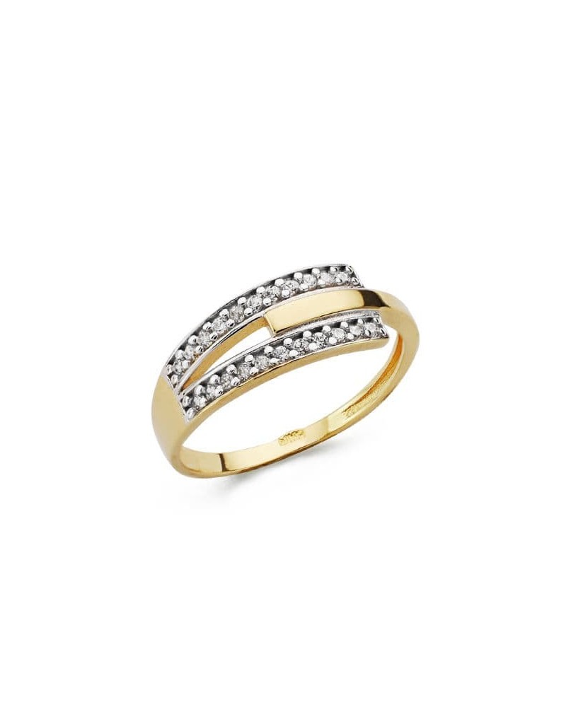 Sortija oro 18k bicolor circonitas 7mm