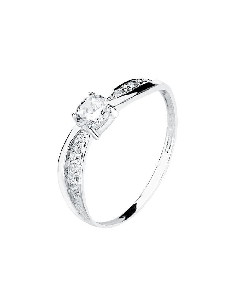 Solitario oro blanco 18k circonita 4mm